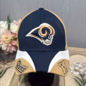 Rare Vintage NFL St. Louis Rams Fitted Cap Hat Blue Tan